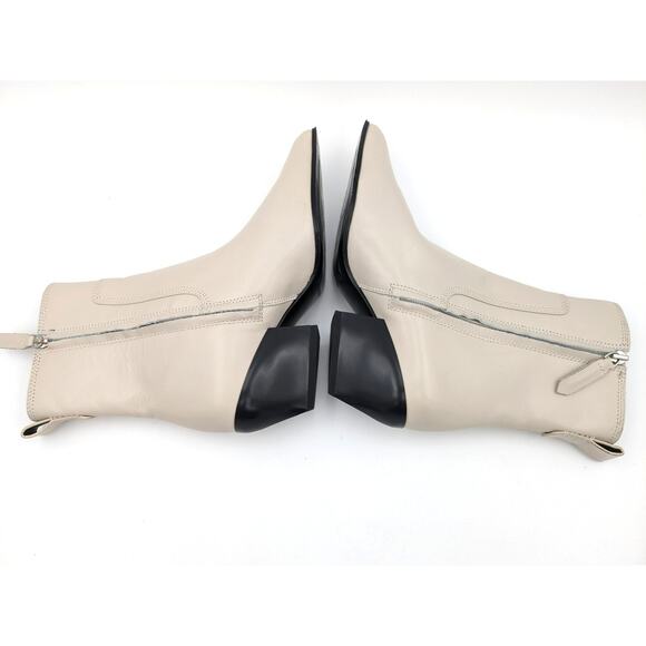 Franco Sarto A-Anina Western Ankle Boots Women's Ivory Leather Size 6.5M EU36.5 - Picture 6 of 14